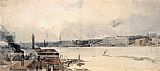 Thomas Girtin Famous Paintings - Study for the Eidometropolis the Thames from Westminster to Somerset House